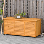 Gartenbox, Kissenbox, Aufbewahrungsbox, Aufbewahrungsbox, Gartentruhe, wetterbeständig, Massivholz, 127 x 56 x 60 cm Gelb