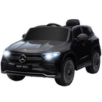 Elektro Kinderauto, lizenzierter Mercedes-Benz EQA, 3-8 km/h, Musik, Scheinwerfer, Hupe, Fernsteuerung, schwarz