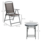 Three-Piece Garden Seat Set, with Glass-Top Table - Brown