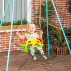 3-in-1 Babyschaukel, Sicherheitsgurt, längenverstellbare Seile, für In- und Outdoor, grün, 48 x 34 x 180 cm