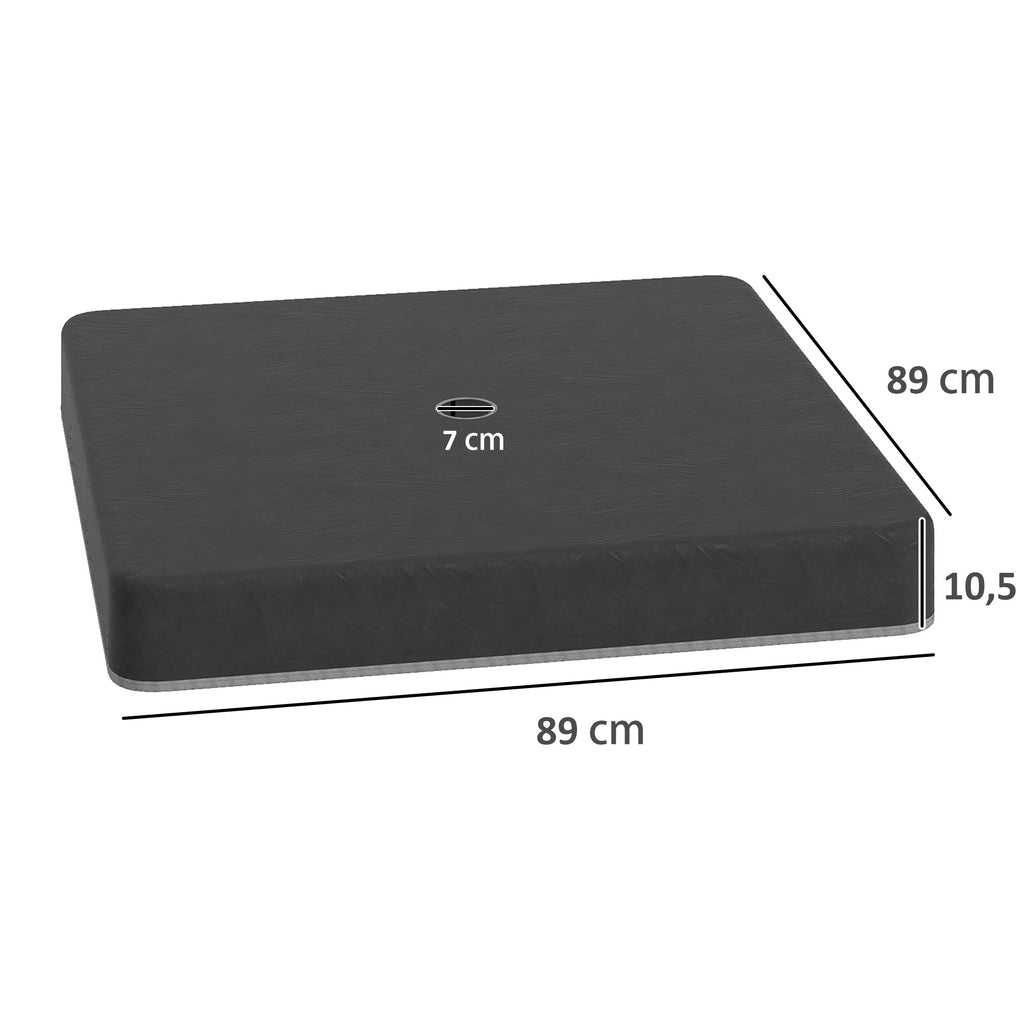 Basisgewichte f¨¹r Sonnenschirmst?nder, Wasserdicht, mit Sand bef¨¹llbar, Kunststoff, 89L x 89B x 10,5H cm, Schwarz