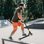 Pro Stunt-Scooter, Tretroller für Freestyle Tricks, Aluminium, Metall, Kunstleder, für Kinder und Erwachsene, Gold