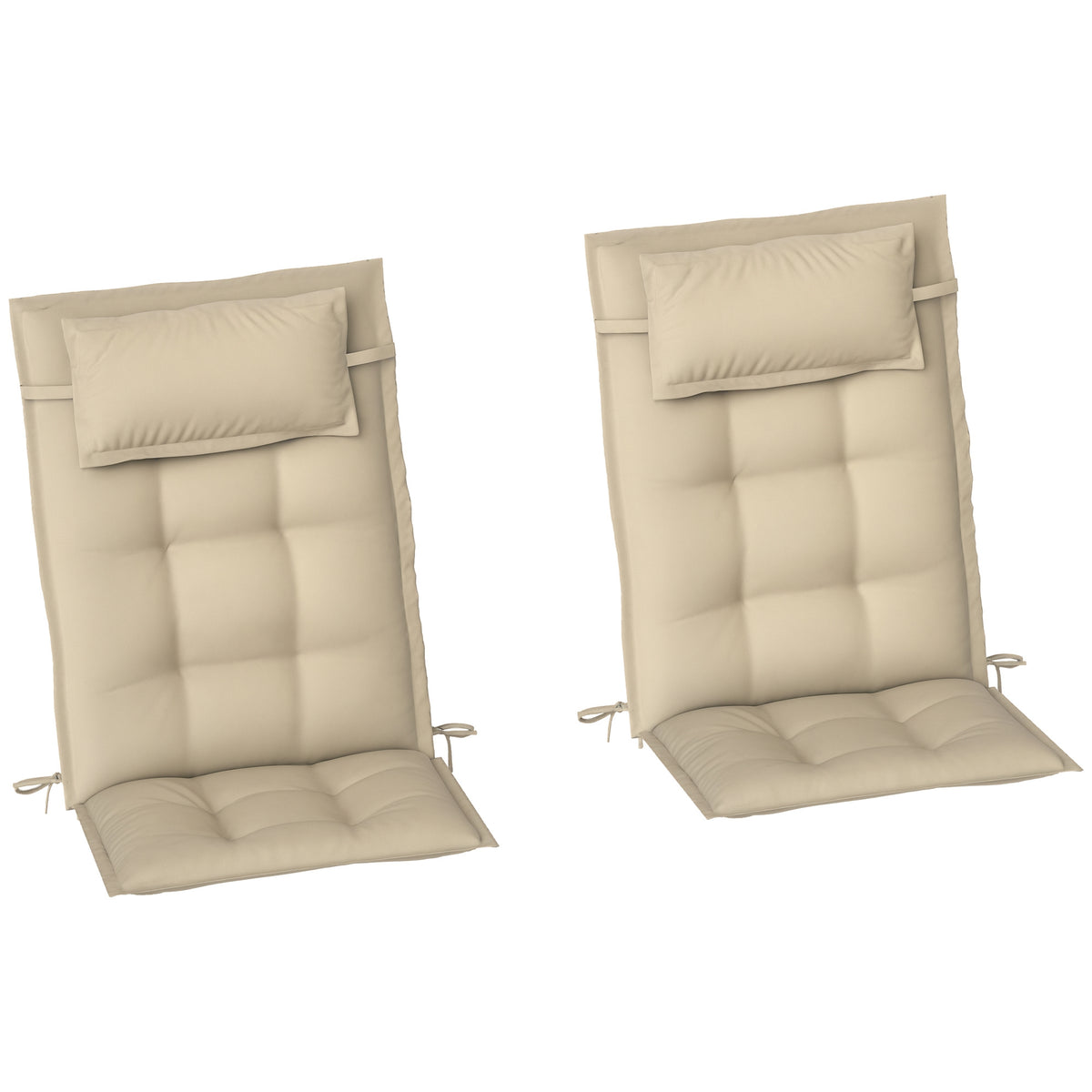 2er Set Auflage für Sonnenliege Wasserabweisend Liegenauflage für Gartenliege Polsterauflage 50x116x5 cm, Beige