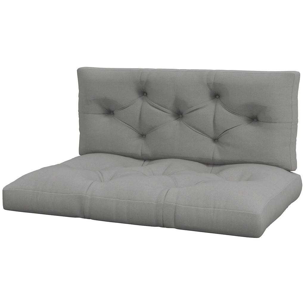 Seat and Back Padded Pallet Cushion Set - Light Grey