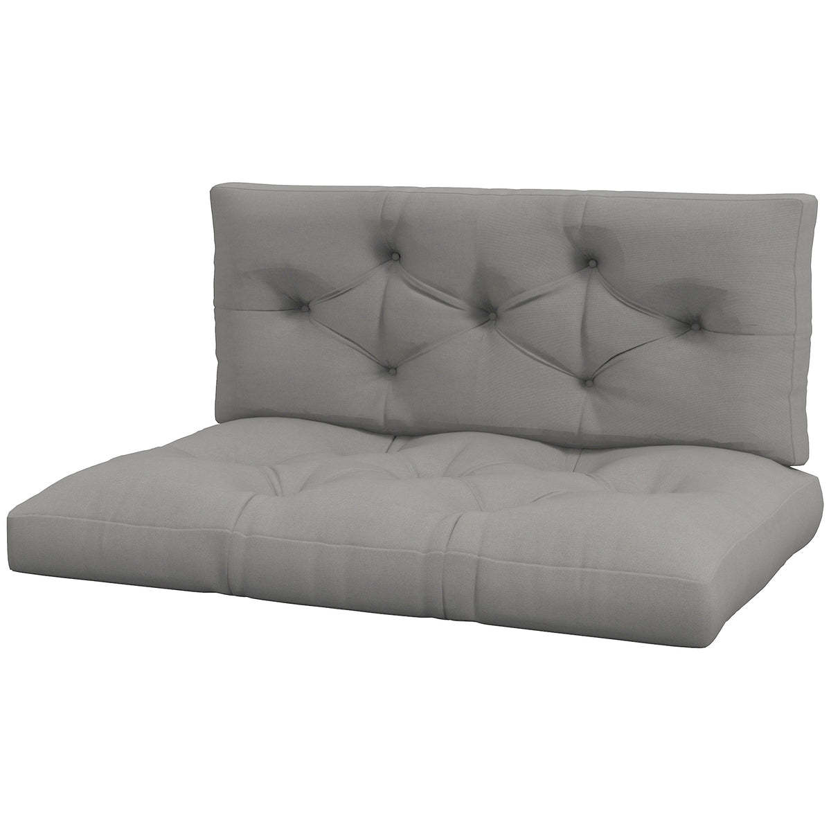 Seat and Back Padded Pallet Cushion Set - Light Grey