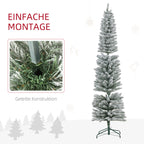 Weihnachtsbaum 210 cm, LED-Lichterkette, Kunstkette, flammhemmend, Metallbasis, Grün