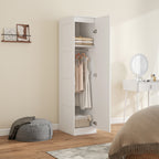 Kleiderschrank Mehrzweckschrank mit Kleiderstange, Regal, Soft-Close-T¨¹r 40 x 52 x 180 cm Wei?
