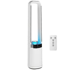 Turmventilator ohne Rotorblätter, mit 45° Oszillation, LED-Licht, 3 Geschwindigkeiten, 12-Std.-Timer, Fernbedienung