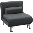 Klappsessel mit Bettfunktion, klappbarer Relaxsessel in Samtoptik, Verstellbare R¨¹ckenlehne, 75 x 70 x 75 cm, Dunkelgrau