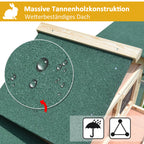 Kleintierstall mit 2 Freiluftgehegen Tannenholz Grau + Schwarz