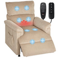 Massagesessel mit Vibrationsmodi, W?rmefunktion, leiser Motor, Memory-Funktion, Stahl, Stoffbezug, Braun