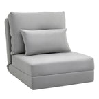 Bodensessel Klappmatratze Schlafmatte, 2-in-1-Design, abnehmbares Kissen, 60 x 80 x 56 cm, Grau