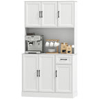 K¨¹chenschrank, 180,5 cm, Vorratsschrank, Arbeitsfl?che, Kabelloch, verstellbare Regale, MDF, Wei?