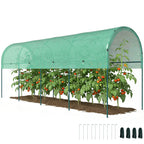 Gewächshaus winterfest Foliengewächshaus mit Bogendach, Erdanker Treibhaus 400 x 120 x 170cm Grün