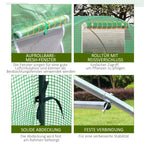  Foliengewächshaus begehbares Polytunnel 3 x 3 m Gewächshaus mit 4 Fenster Treibhaus Frostschutz Stahlrohr Dunkelgrün