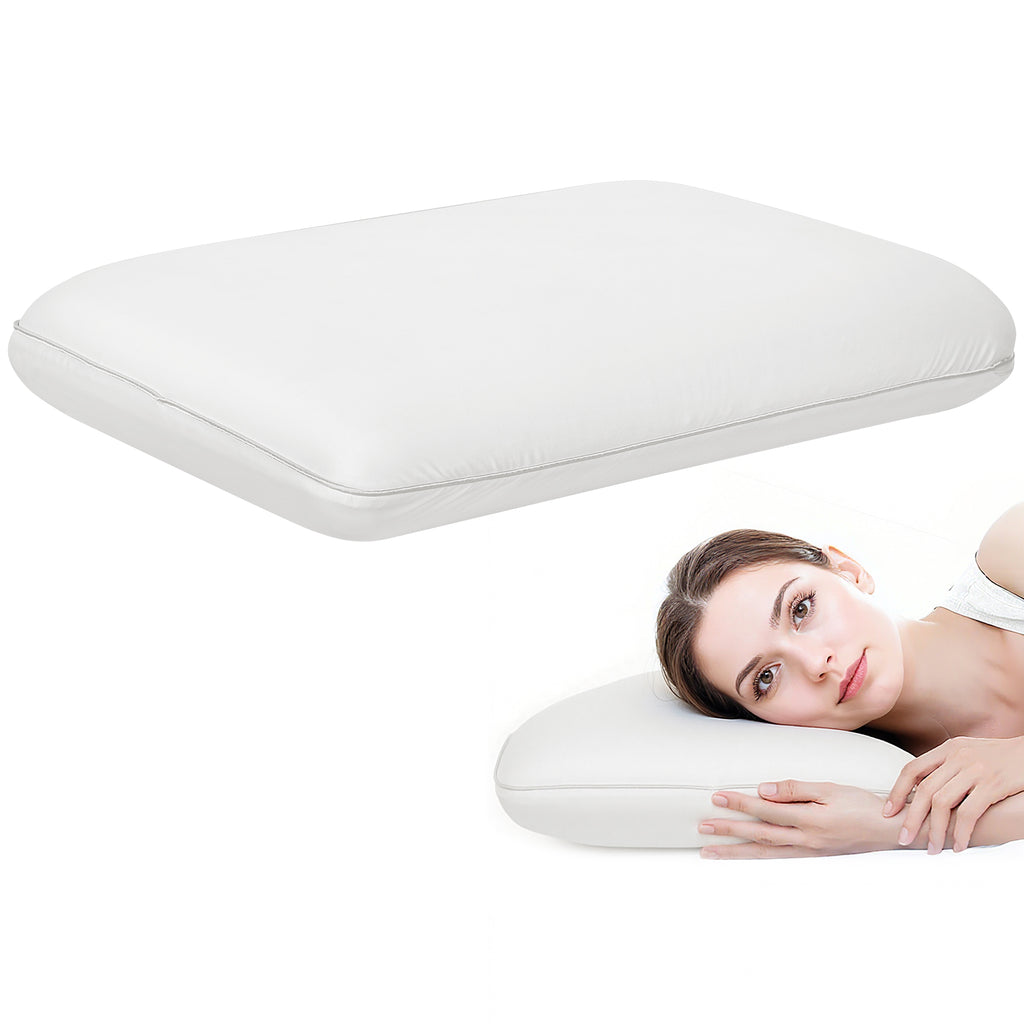 Memory Schaum Kissen Kopfkissen, Nackenstützkissen mit abnehmbarem Bezug Ergonomische 60 x 40 cm, Cremeweiß
