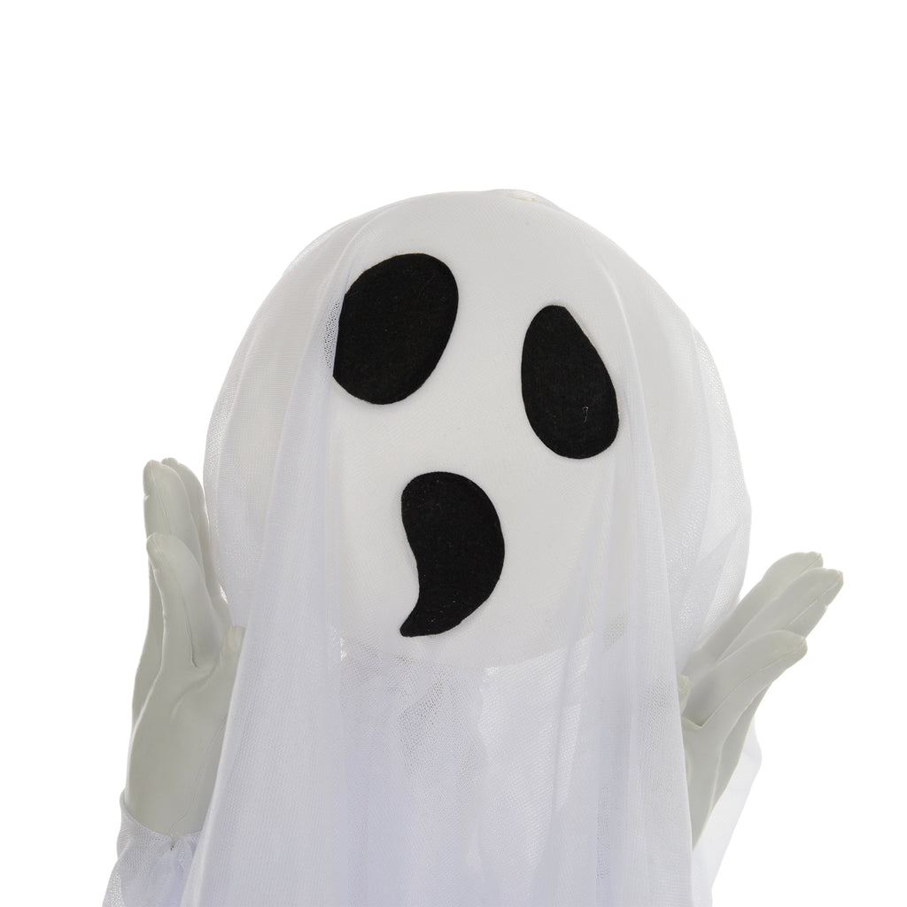 Halloweendekoration, 3 leuchtende Geister, Bewegungssensor, 54 x 10 x 60 cm, Weiß