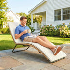 Poly Rattan Sonnenliege S-förmige Gartenliege mit Auflage atmungsaktive Sitzfläche Stahlrahmen