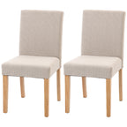 Esszimmerstühle im 2er-Set, moderne Leinen-Polsterstühle mit gepolstertem Sitz und Rückenlehne, Beine aus Kautschukholz