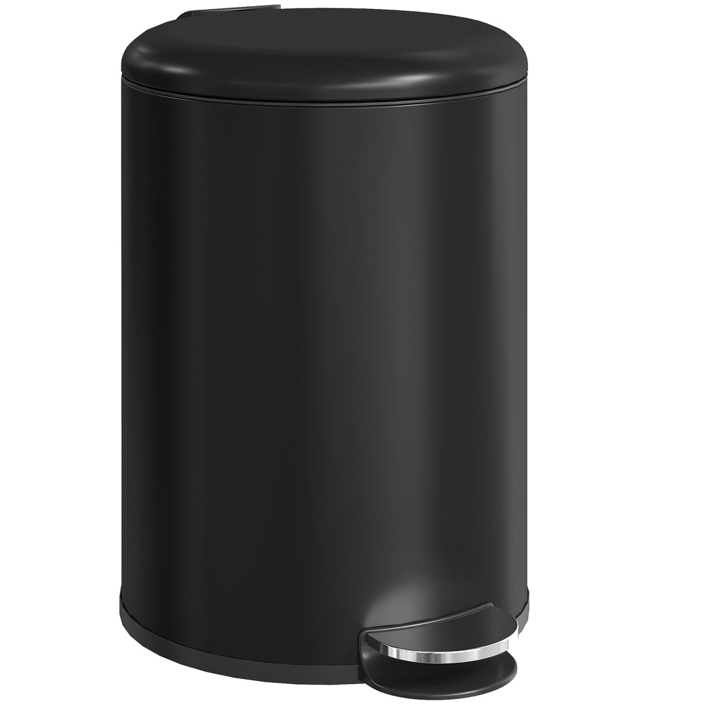 20-Liter Küchen-Mülleimer, Fingerabdruckresistenter Metall-Abfalleimer mit Soft-Close-Deckel, Fußpedal und herausnehmbarem Eimer, Schwarz