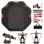 Liegestützbrett 7-in-1 Verstellbares Push Up Board mit Widerstandsbändern Rollen Türanker, Faltbar