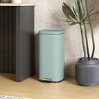 30L Kitchen Bin, Compact Pedal Bin with Soft-Close and Stay-Open Lid, Removable Bucket for Kitchen, Home, Office, Green