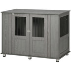 Dog Crate Table for Medium and Large Dogs with Magnetic Door for Indoor Use, 114 x 60 x 82 cm, Grey