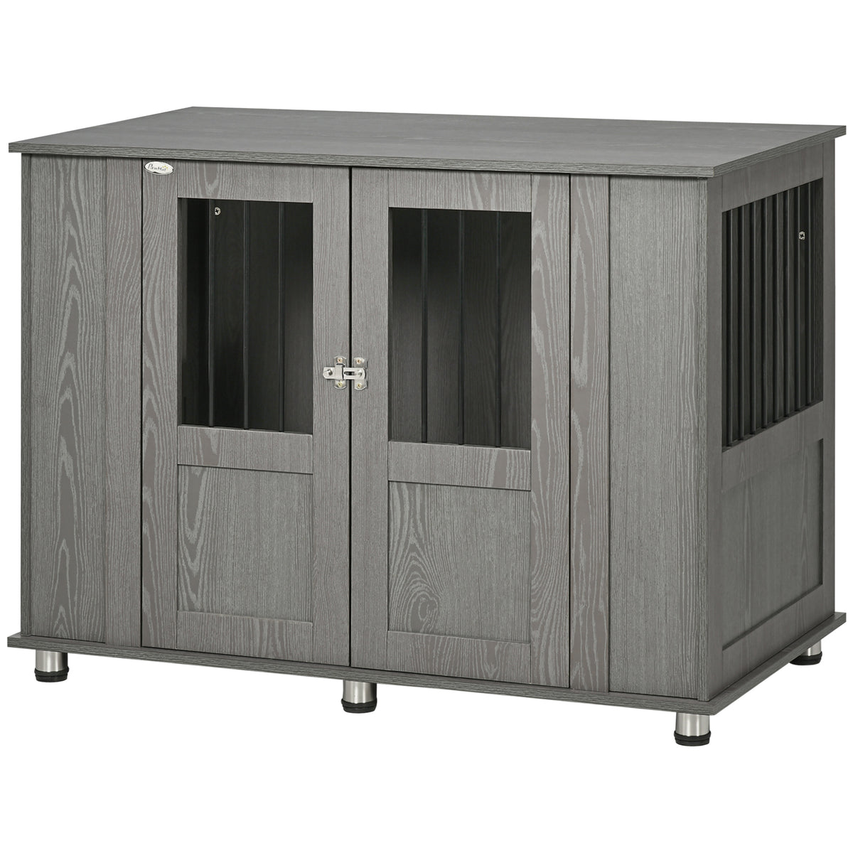 Dog Crate Table for Medium and Large Dogs with Magnetic Door for Indoor Use, 114 x 60 x 82 cm, Grey