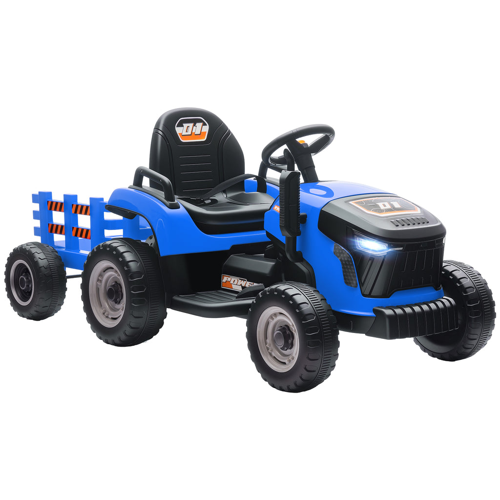 Elektrischer Kindertraktor, Aufsitz-Traktor mit Fernbedienung, Soft-Start, f¨¹r Kinder im Alter von 3-8 Jahren, Blau