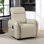 Elektrischer Massagesessel, Kunstlederbezug, Fu?st¨¹tze, Seitentasche, Beige
