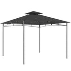 3 x 3 m Gazebo, Garden Gazebo with 2-Tier Roof, Metal Frame, Dark Grey