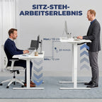 Höhenverstellbarer Schreibtisch Elektrisch 140 x 60 cm Weiß