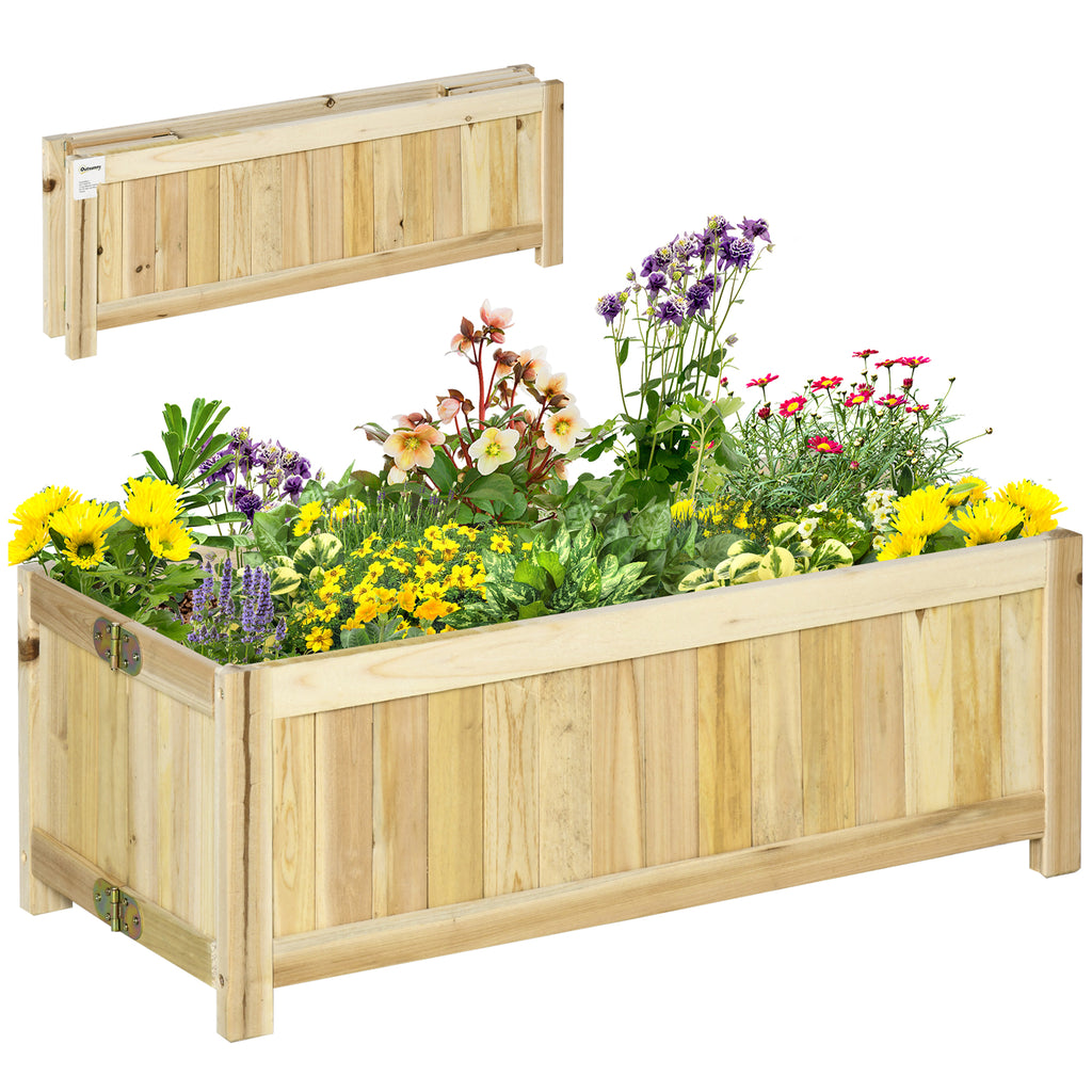 Klappbares Hochbeet, Massivholz, Wetterbest?ndig, 70 cm x 30 cm x 25 cm, Natur