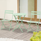  Gartenset für 2 Personen Garnitur Balkonmöbel Set Bistrotisch mit 2 Stühlen  für Hof Garten klappbar Grün