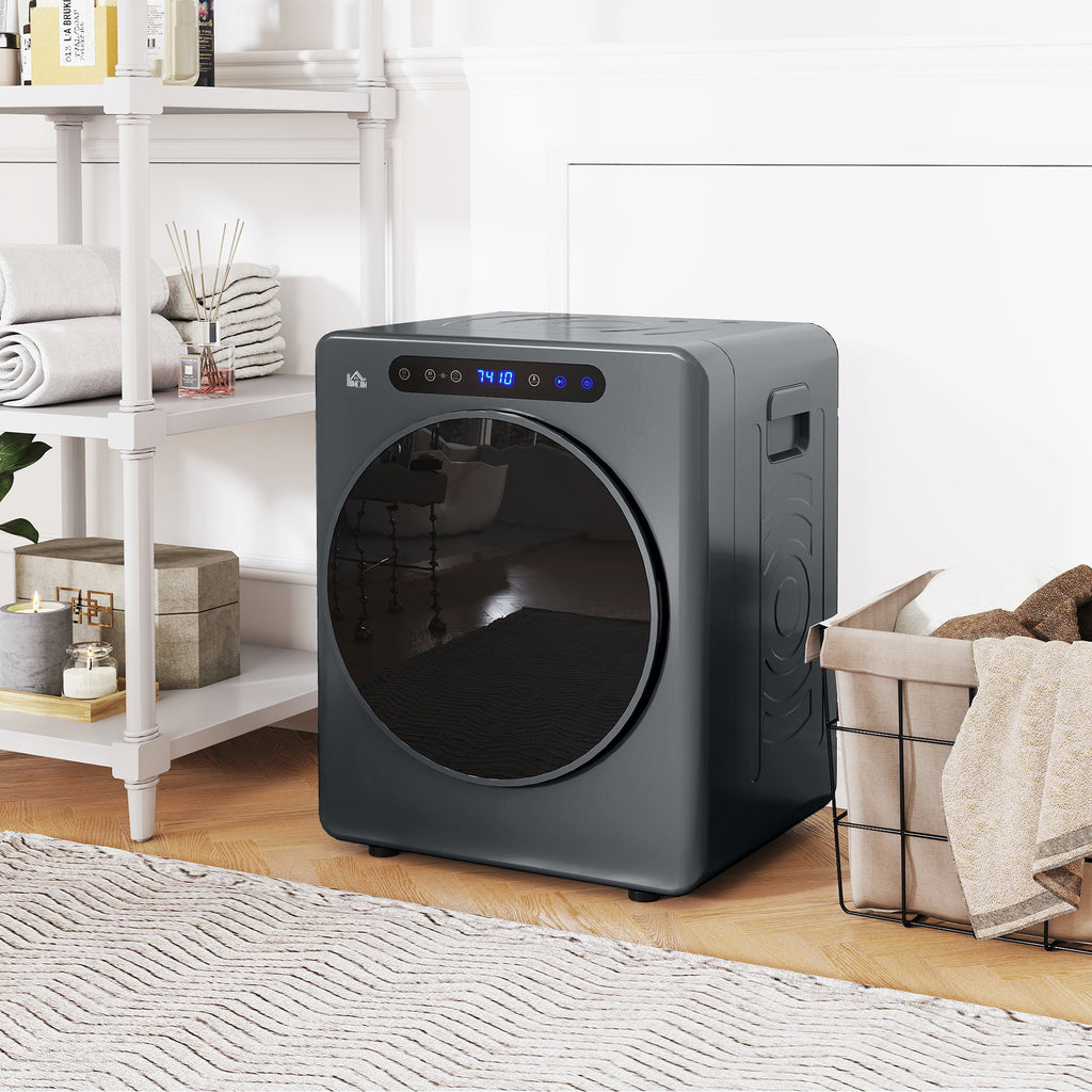Wäschetrockner, 6 Programme, 40-60℃, 3 kg Kapazität, kompakt, Touch-Bedienung, Grau