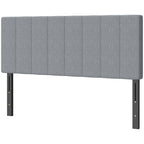Kopfteil 3-fach höhenverstellbar Bettkopfteil mit Metallbeinen Leinenoptik für Schlafzimmer 160x10x106/116/126 cm Grau