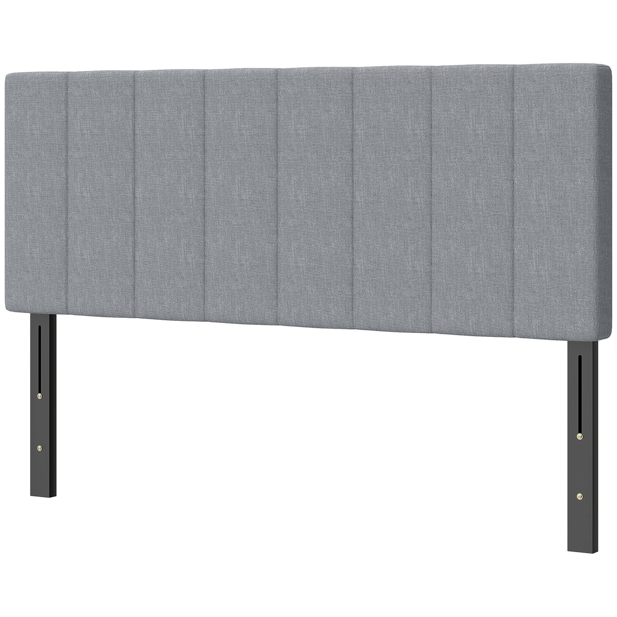 Kopfteil 3-fach höhenverstellbar Bettkopfteil mit Metallbeinen Leinenoptik für Schlafzimmer 160x10x106/116/126 cm Grau