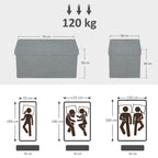 Aufbewahrungshocker, Polsterbank mit Stauraum und Deckel f¨¹r Wohnzimmer, Schlafzimmer, Flur, Dunkelgrau