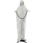 183 cm Life Size Halloween Animated Skeleton Grim Reaper with Glowing LED Eyes, Scary Halloween Decorations, Battery Operated, Indoor Party Props