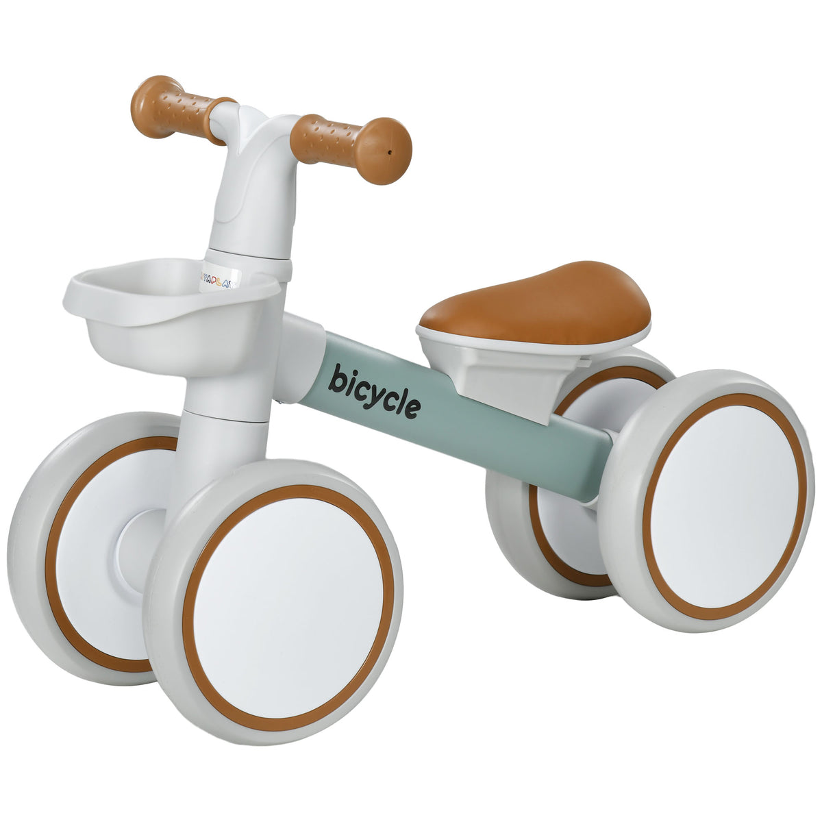 Kids Balance Bike for 1-3 Years Old with Adjustable Seat, Silent Wheels, Green