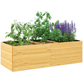 Hochbeet, Pflanzenbeet aus Holz mit 3 Pflanzzonen, f¨¹r Gem¨¹se, Kr?uter, Blumen, 140 x 60 x 40 cm