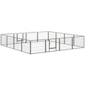 16 Panels Heavy Duty Puppy Playpen, for Small Dogs, Indoor and Outdoor Use - Grey