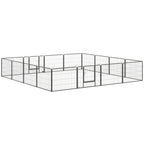16 Panels Heavy Duty Puppy Playpen, for Small Dogs, Indoor and Outdoor Use - Grey