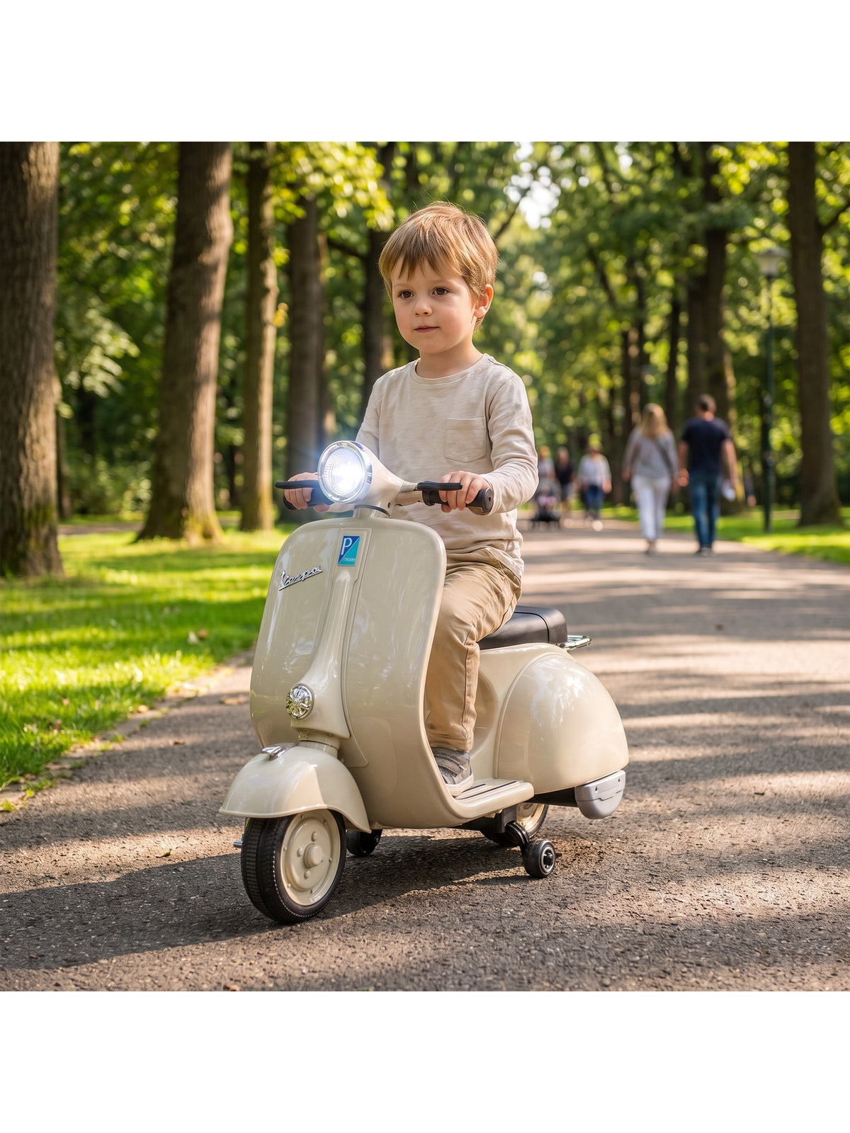 Elektro Motorrad Kinder VESPA 6V Elektromotorrad Lithium-Akku Weiß
