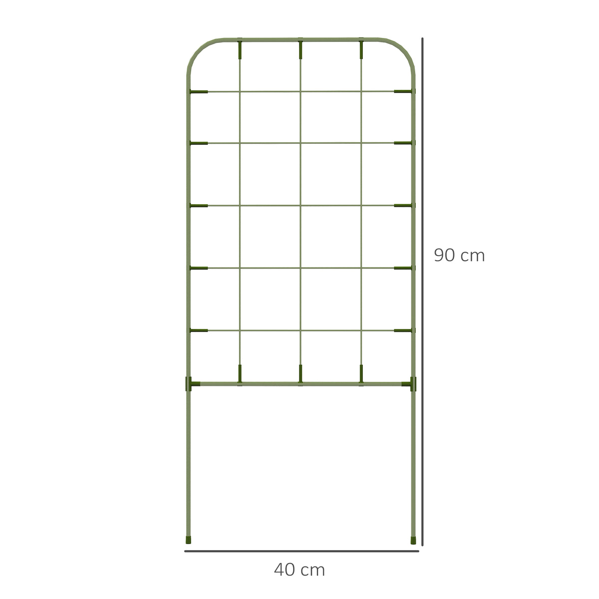 Rankgitter-Set, 6 Metallspaliere für Kletterpflanzen, Stahl, 40 x 90 cm, Grün