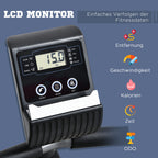 Liegeergometer mit LCD-Anzeige 8 stufig einstellbarem Magnetwiderstand Liegeheimtrainer mit Herzfrequenzsensoren, verstellbarer Rückenlehne, Nutzergewicht bis 110 kg für zu Hause Gym