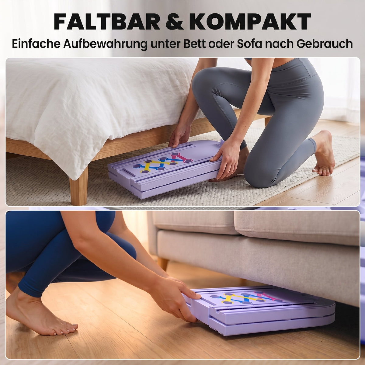 4-in-1 Pilates Board Set mit Widerstandsbänder klappbar Multifunktioneller Pilates Gerät