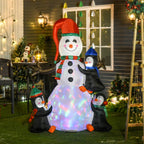 Schneemann Outdoor-Weihnachtsdekoration, inkl. Gebläse, bunte LED´s, selbstaufblasend 1,4 m, Mehrfarbig