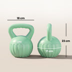 Kettlebell Kugelhantel 6 kg Gewicht-Hantel mit Sand befüllt für Anfänger Zuhause Krafttraining 17 x 17 x 23 cm Grün
