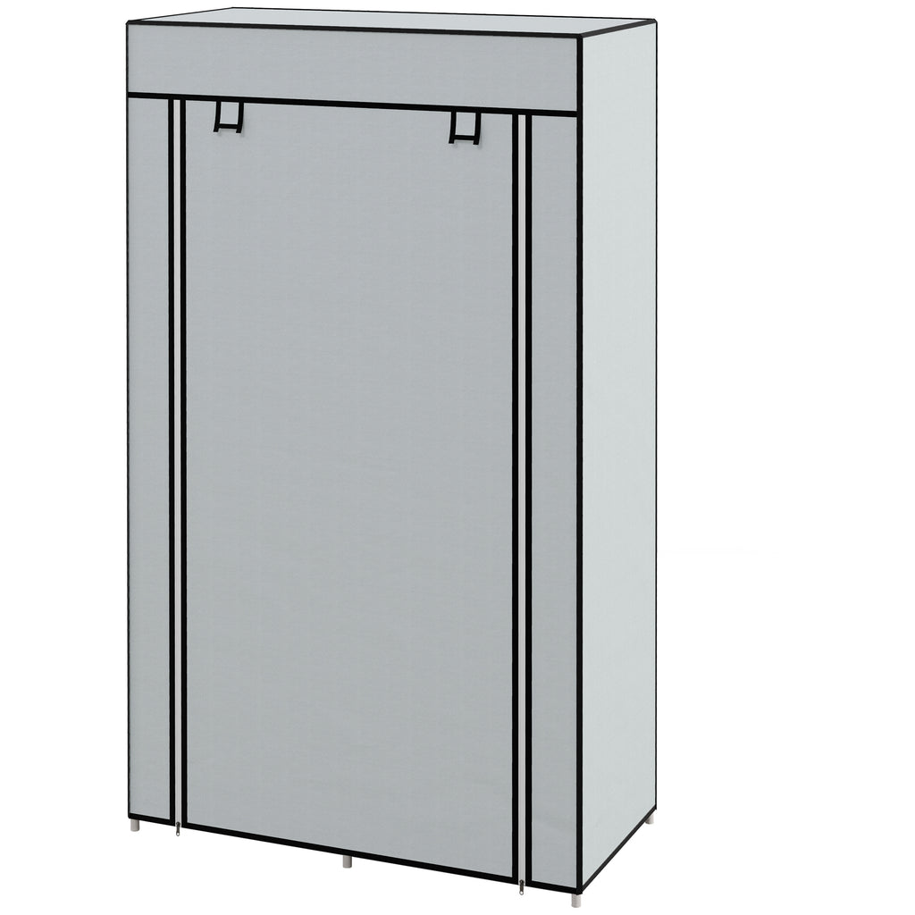 Kleiderschrank Stoffschrank 1 Kleiderstange, 2 Schubladen, 83 x 42.5 x 162,5 cm, Grau